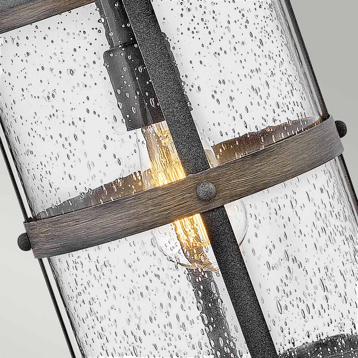 Lakehouse 1 Light Small/Medium Outdoor Wall Lantern - Aged Zinc with Driftwood Grey E27 IP44