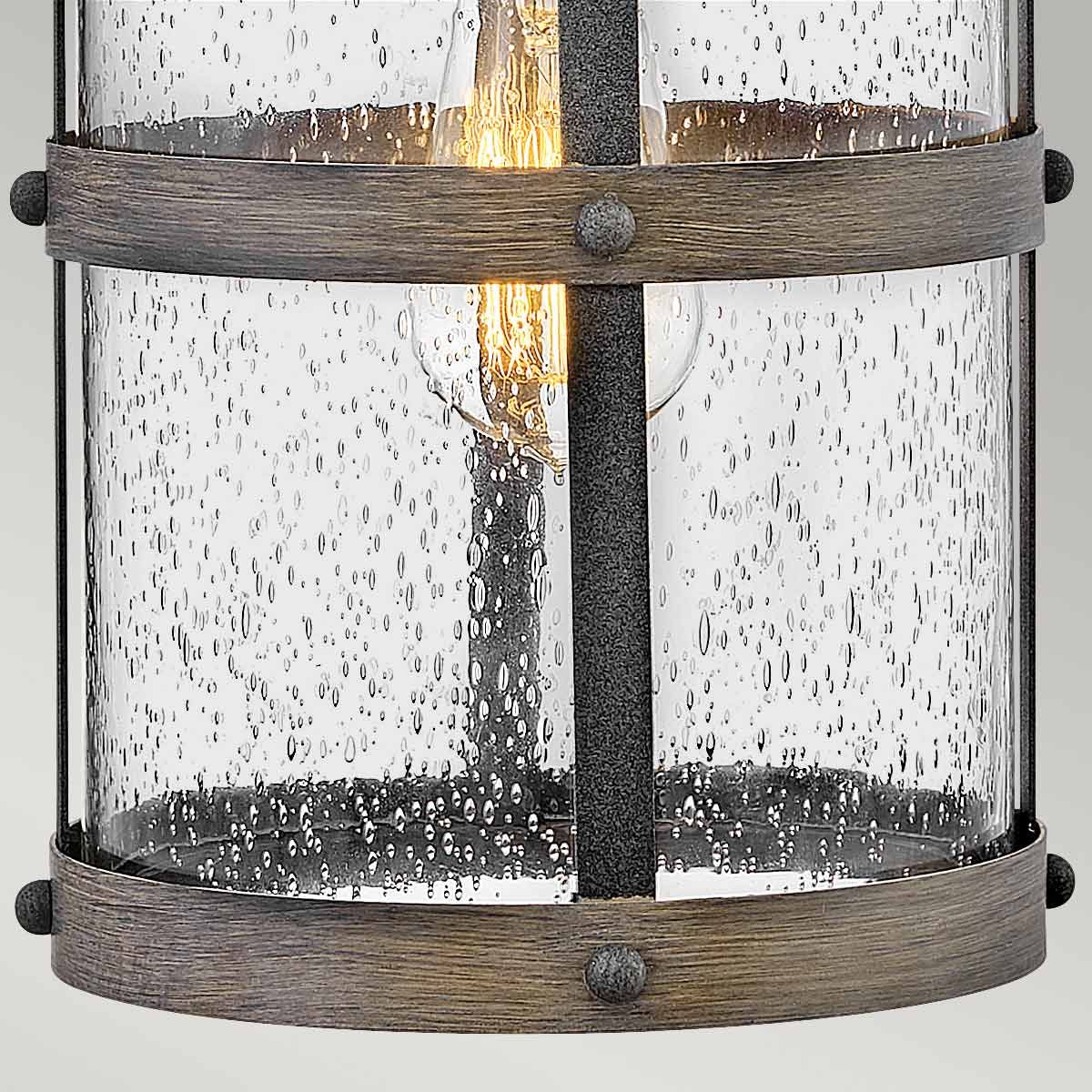 Lakehouse 1 Light Small/Medium Outdoor Wall Lantern - Aged Zinc with Driftwood Grey E27 IP44