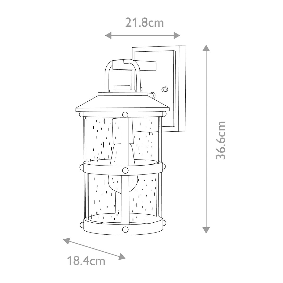 Lakehouse 1 Light Small/Medium Outdoor Wall Lantern - Aged Zinc with Driftwood Grey E27 IP44