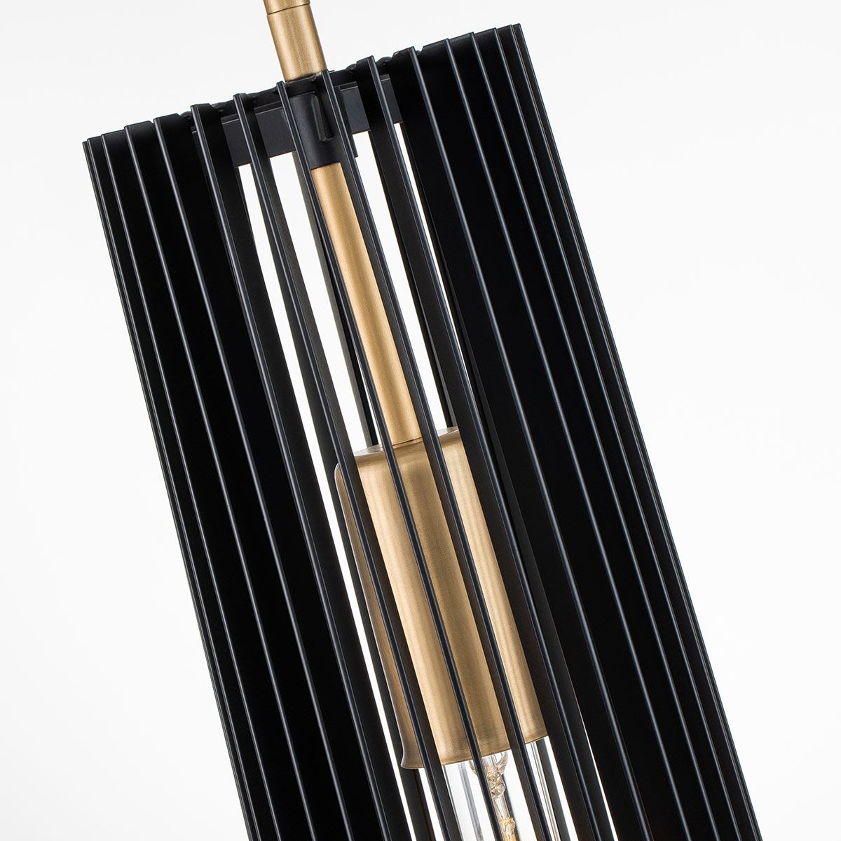 Linara 1 Light Pendant - Black & Natural Brass