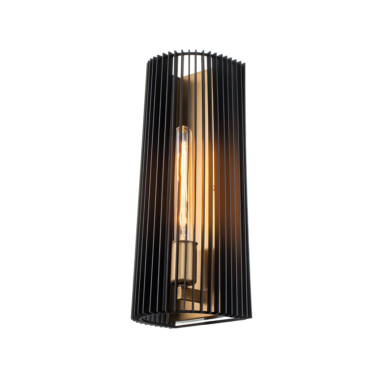 Linara Wall Light - Black & Natural Brass