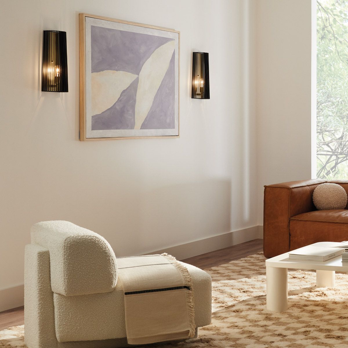 Linara Wall Light - Black & Natural Brass