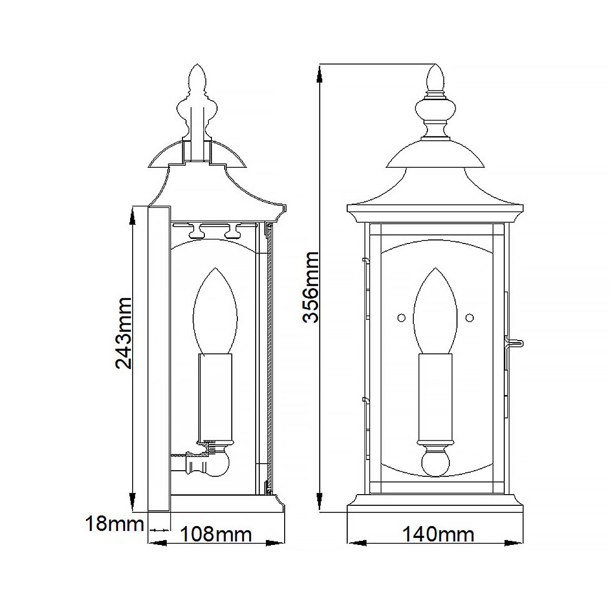 Market Square 1/2/3Lt Wall Light - Oil Rubbed Bronze E14 IP44