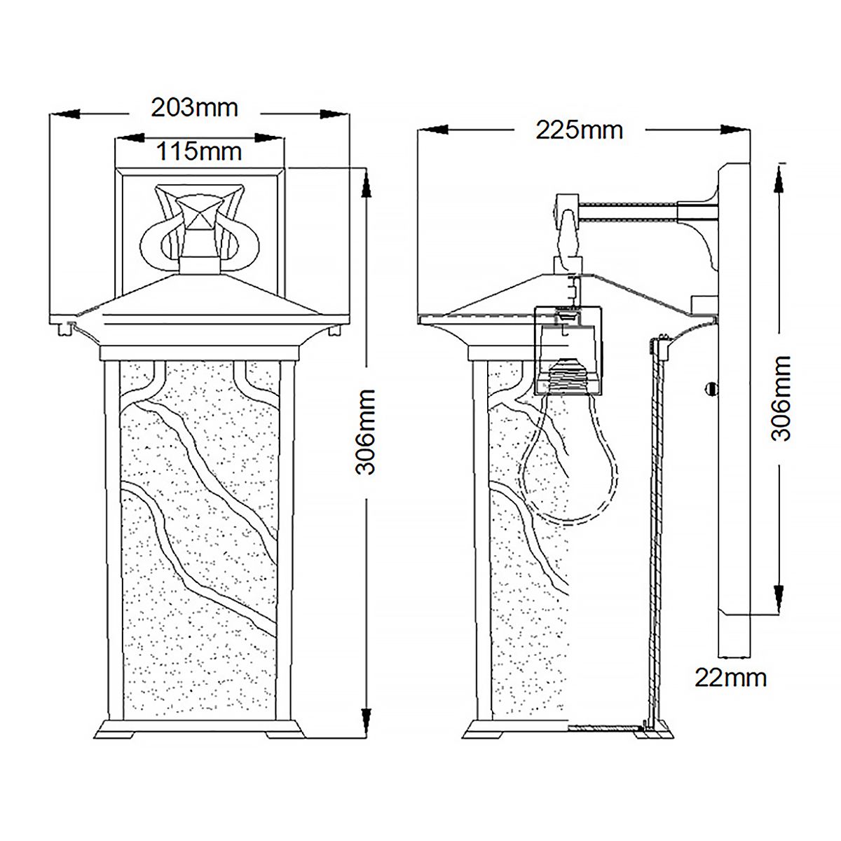 Morris 1 Light Small/Medium/Large Outdoor Lantern - Distressed Copper E27 IP44