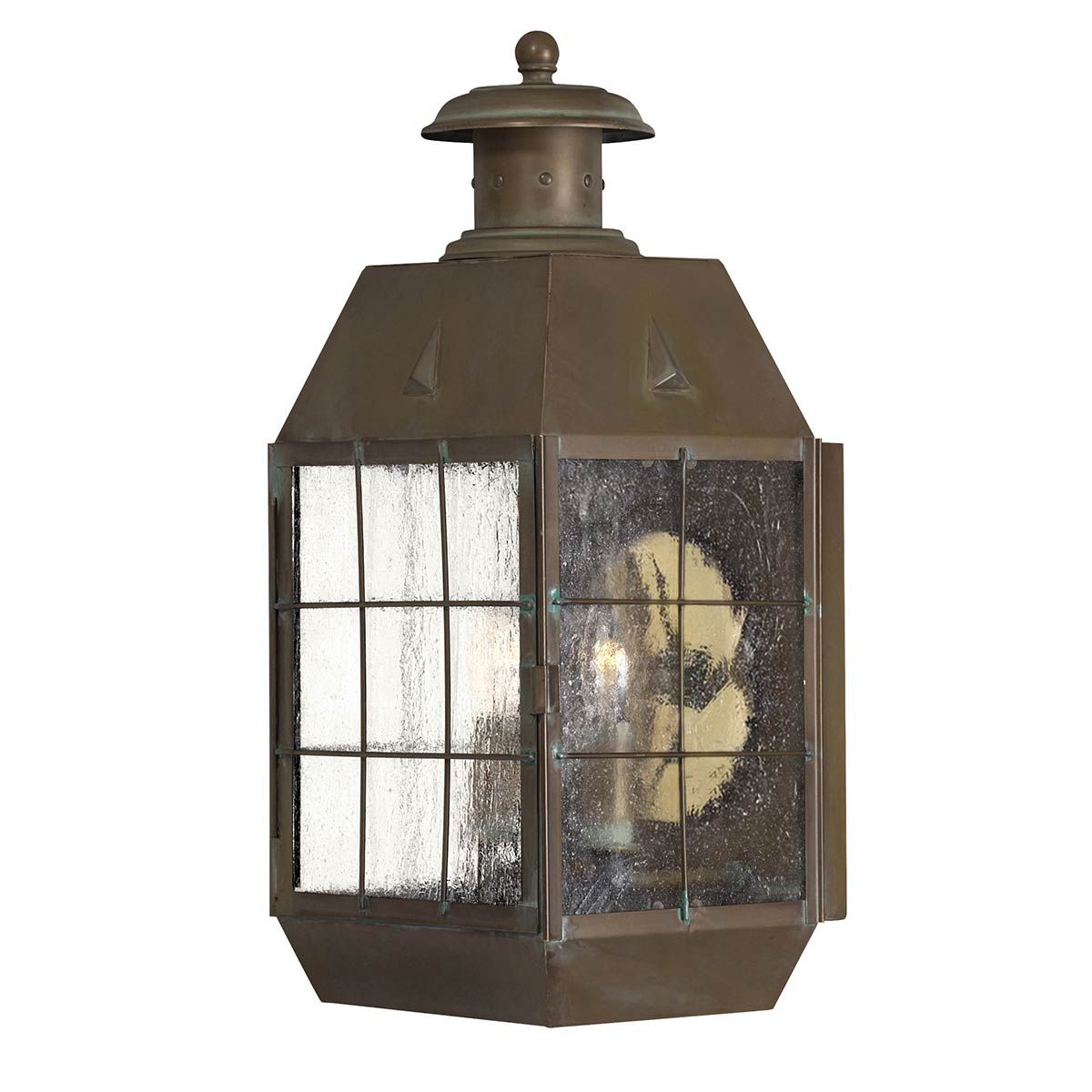 Nantucket 1 Light Extra Small/Medium/Large Outdoor Wall Lantern - Aged Brass E27 IP44