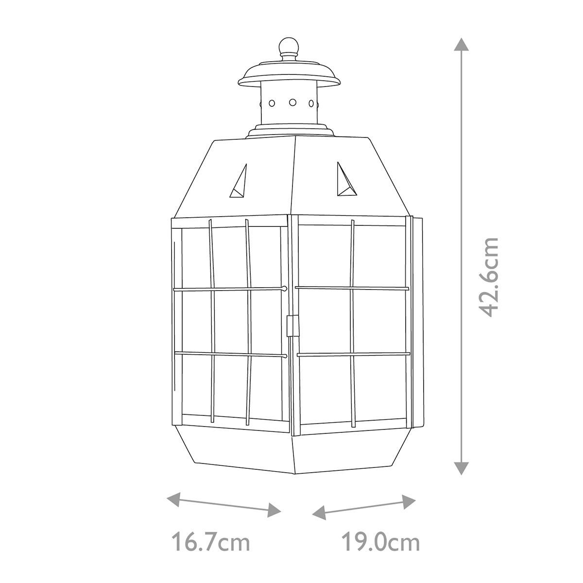 Nantucket 1 Light Extra Small/Medium/Large Outdoor Wall Lantern - Aged Brass E27 IP44