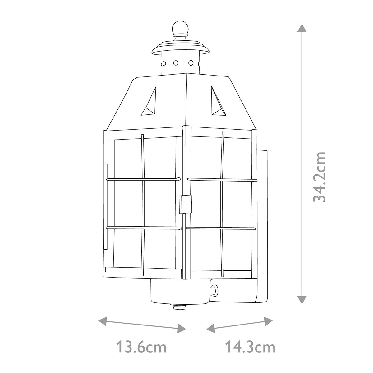 Nantucket 1 Light Extra Small/Medium/Large Outdoor Wall Lantern - Aged Brass E27 IP44