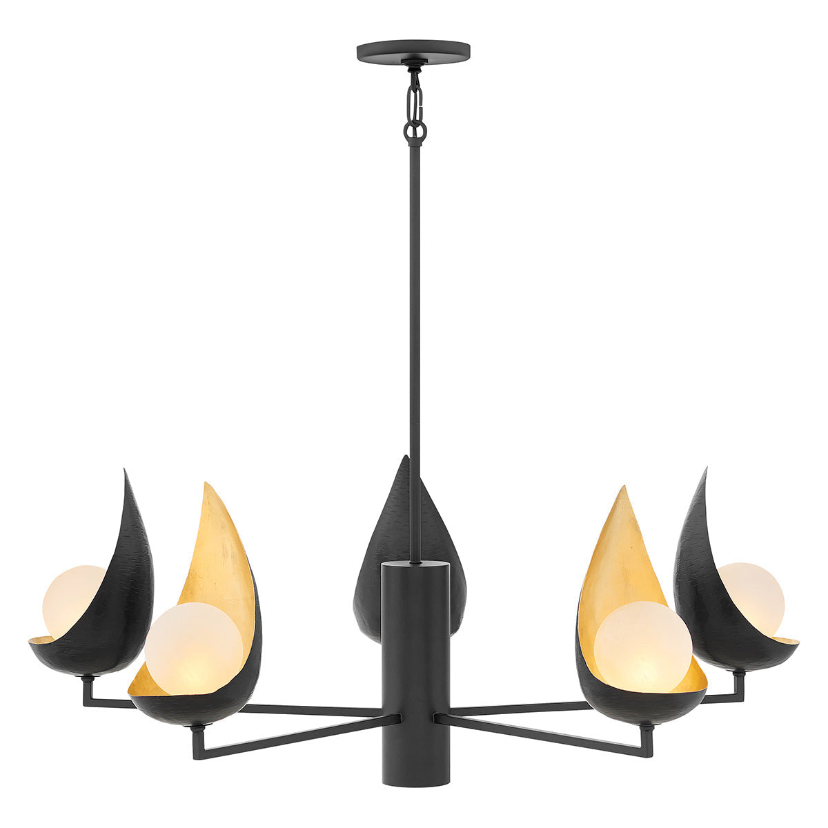 Renny 5Lt Centre Ceiling Light - Matt Black & Gold Finish