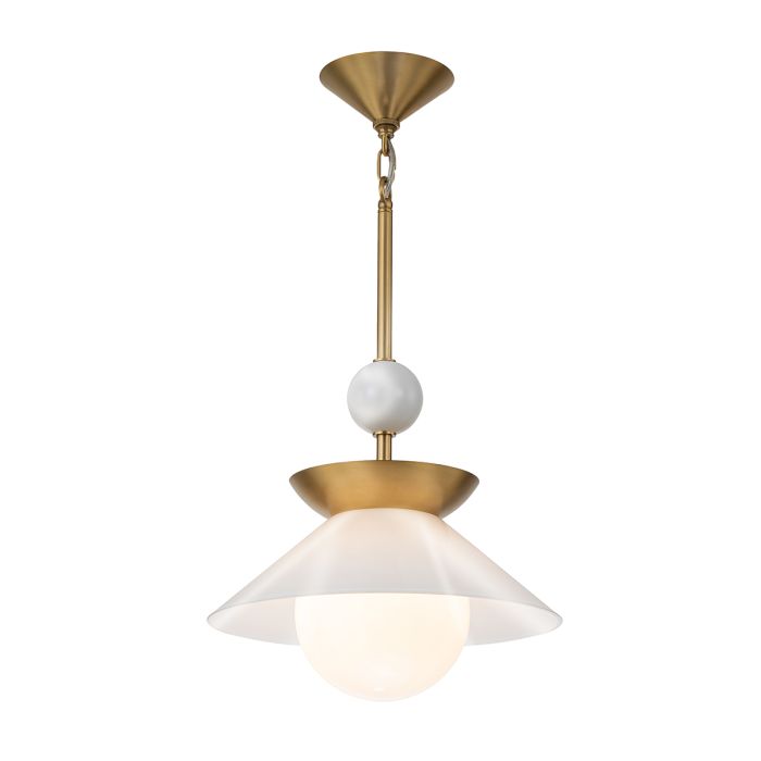 Saucer 1/4 Lt Pendant - Aged Brass