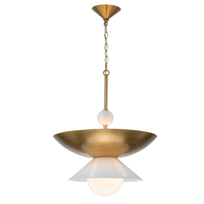 Saucer 1/4 Lt Pendant - Aged Brass