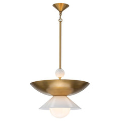 Saucer 1/4 Lt Pendant - Aged Brass