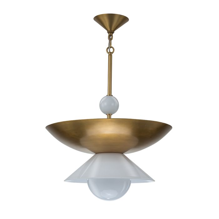 Saucer 1/4 Lt Pendant - Aged Brass