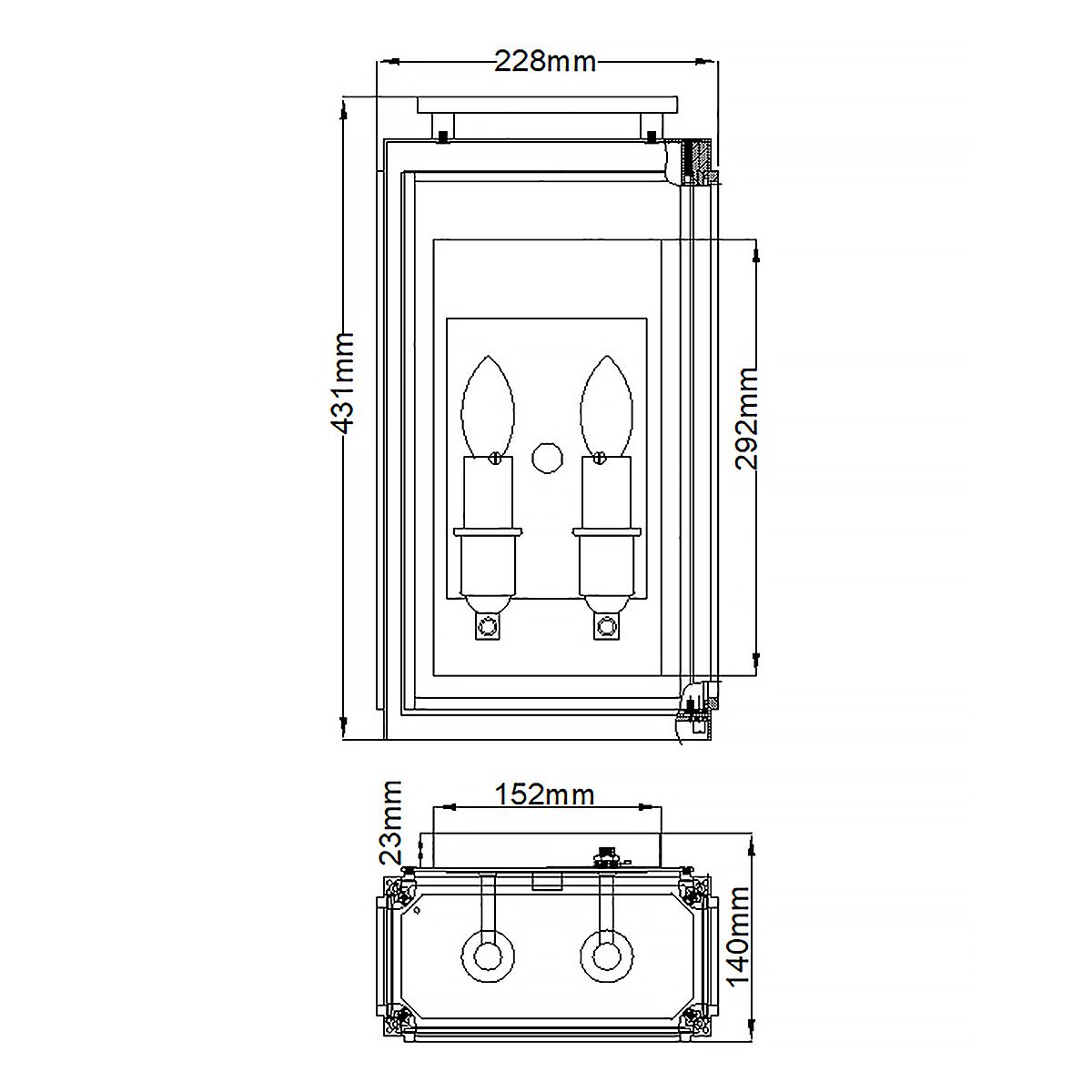 Sutcliffe 1/2Lt Wall Lantern - Aged Zinc & Antique Nickel/Oil Rubbed Bronze & Copper E27 IP44