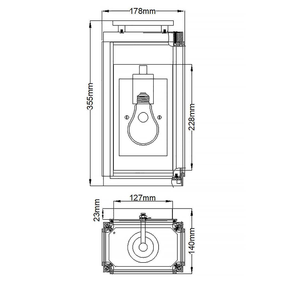 Sutcliffe 1/2Lt Wall Lantern - Aged Zinc & Antique Nickel/Oil Rubbed Bronze & Copper E27 IP44