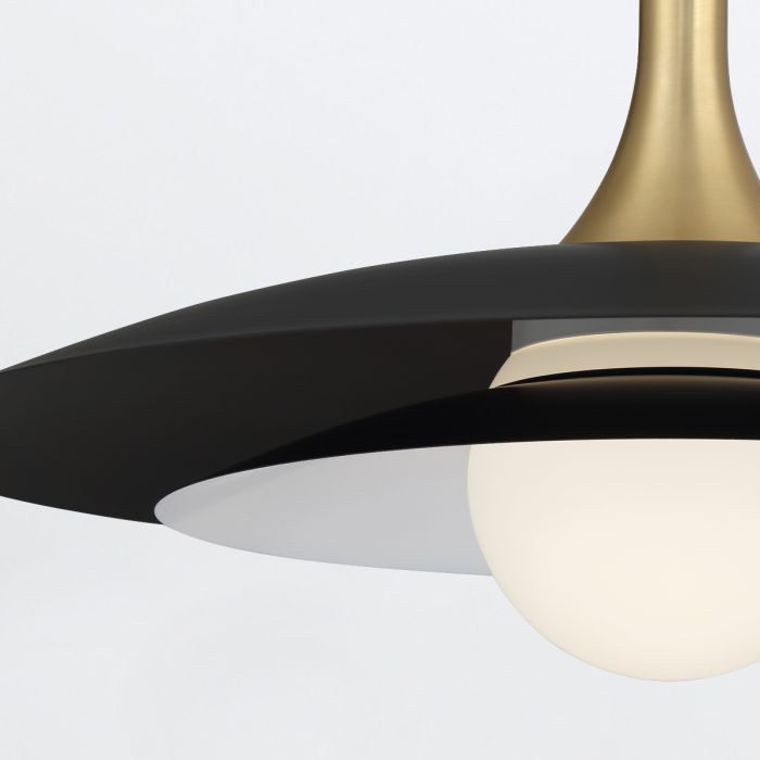 Welsh Pendant Light - Matte Black/ White