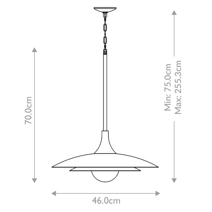 Welsh Pendant Light - Matte Black/ White