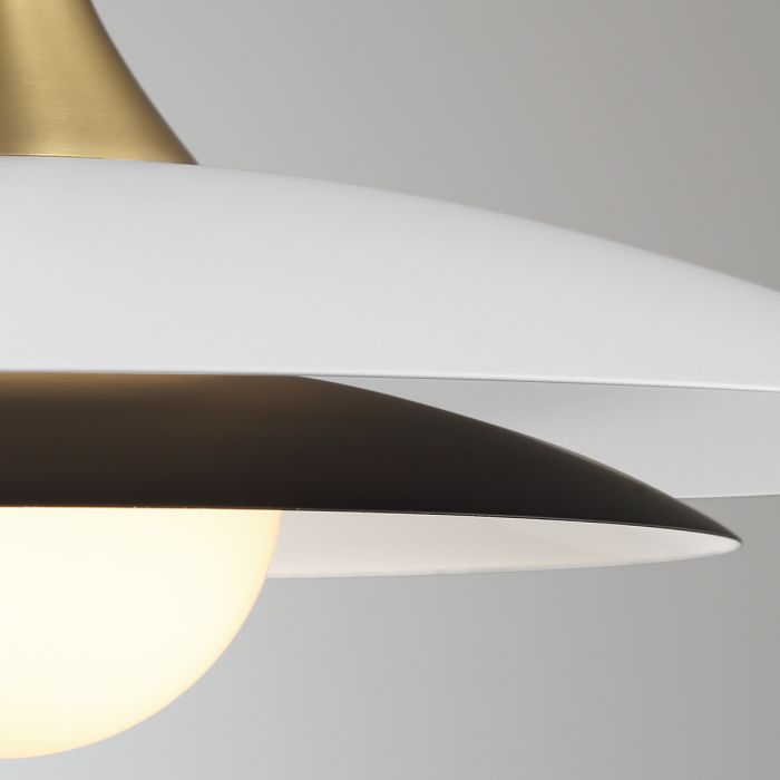 Welsh Pendant Light - Matte Black/ White