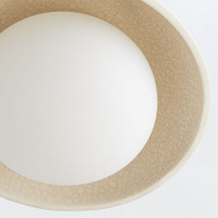 Glaze 2/3 Lt Linear Chandelier - Ivory Stained Crackle & Blackened Steel