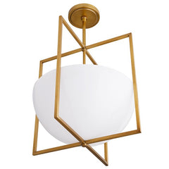 Royce 2 lt Large Pendant - Antique Brass