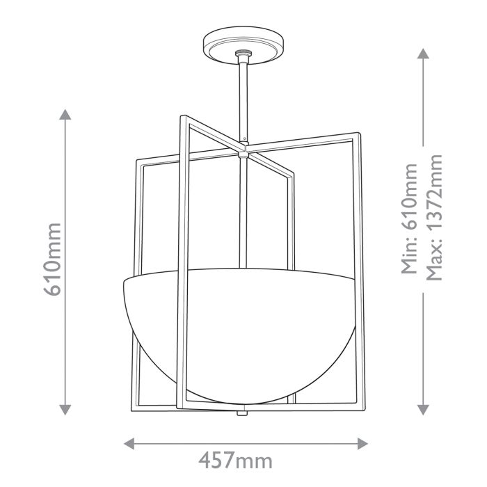 Royce 2 lt Large Pendant - Antique Brass