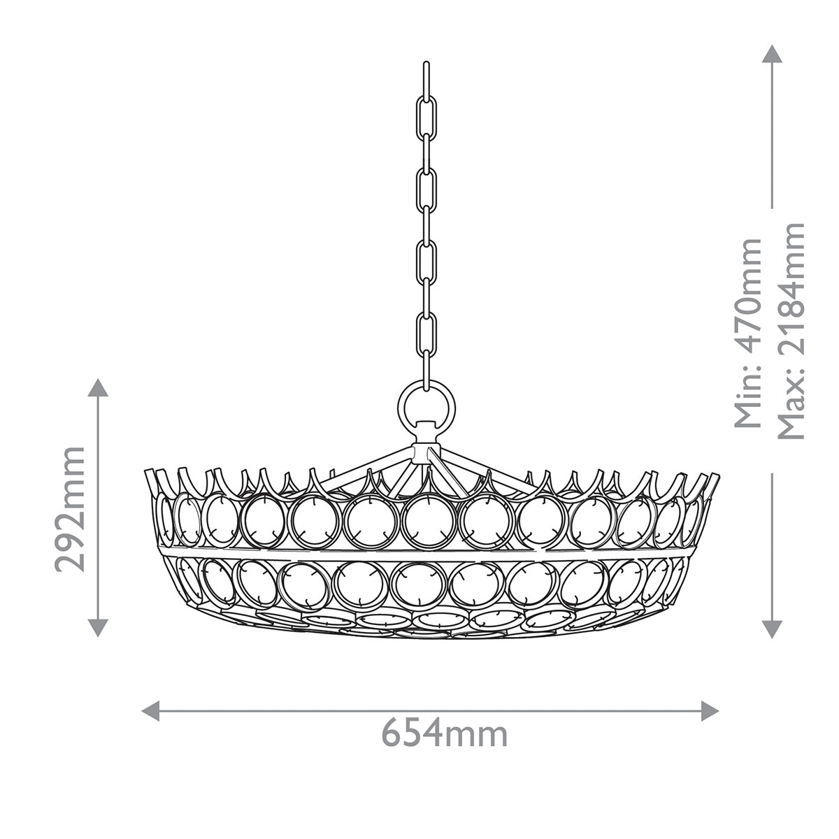 Augustus 6 lt Small Chandelier E14