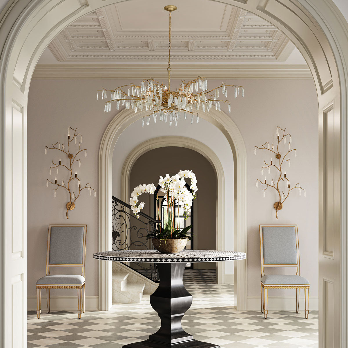 Forest Dawn 8 lt Chandelier E14