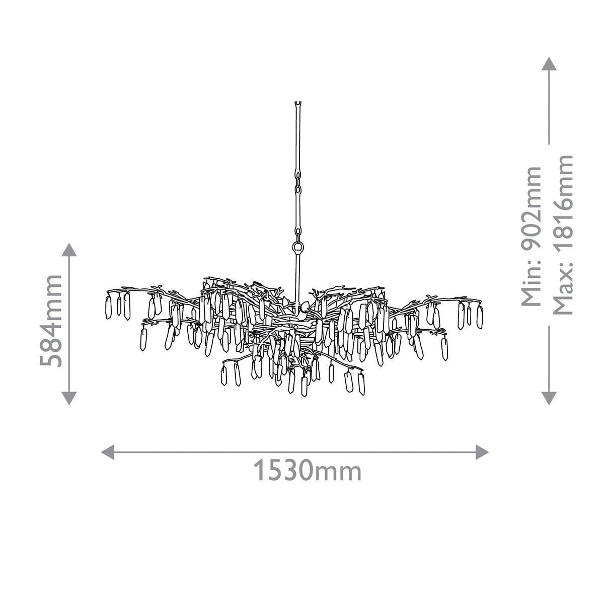 Forest Dawn 8 lt Chandelier E14