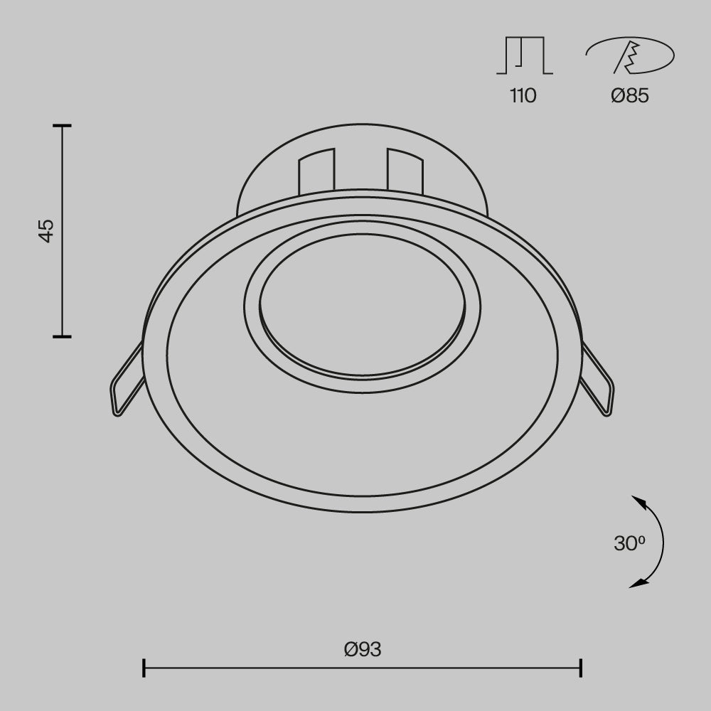 Dot Round Downlight Dot - Various Sizes