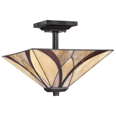 Asheville 2 Light Semi-Flush - Valiant Bronze E27
