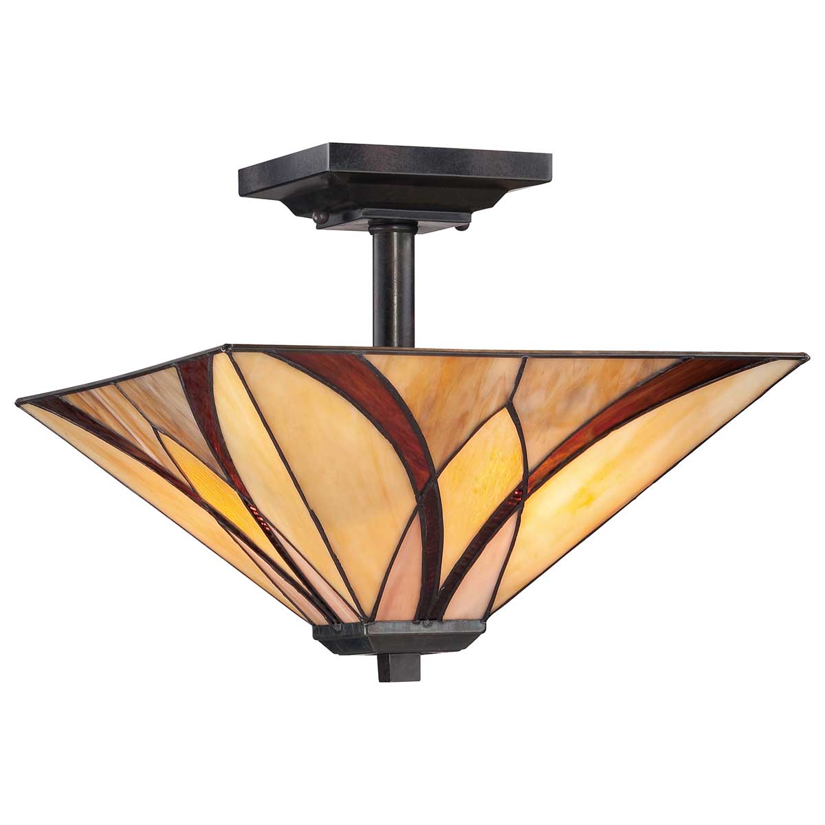 Asheville 2 Light Semi-Flush - Valiant Bronze E27