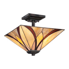 Asheville 2 Light Semi-Flush - Valiant Bronze E27