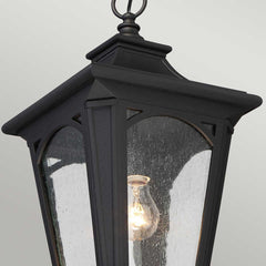 Bedford 1 Light Small Chain Lantern - Mystic Black IP44 E27