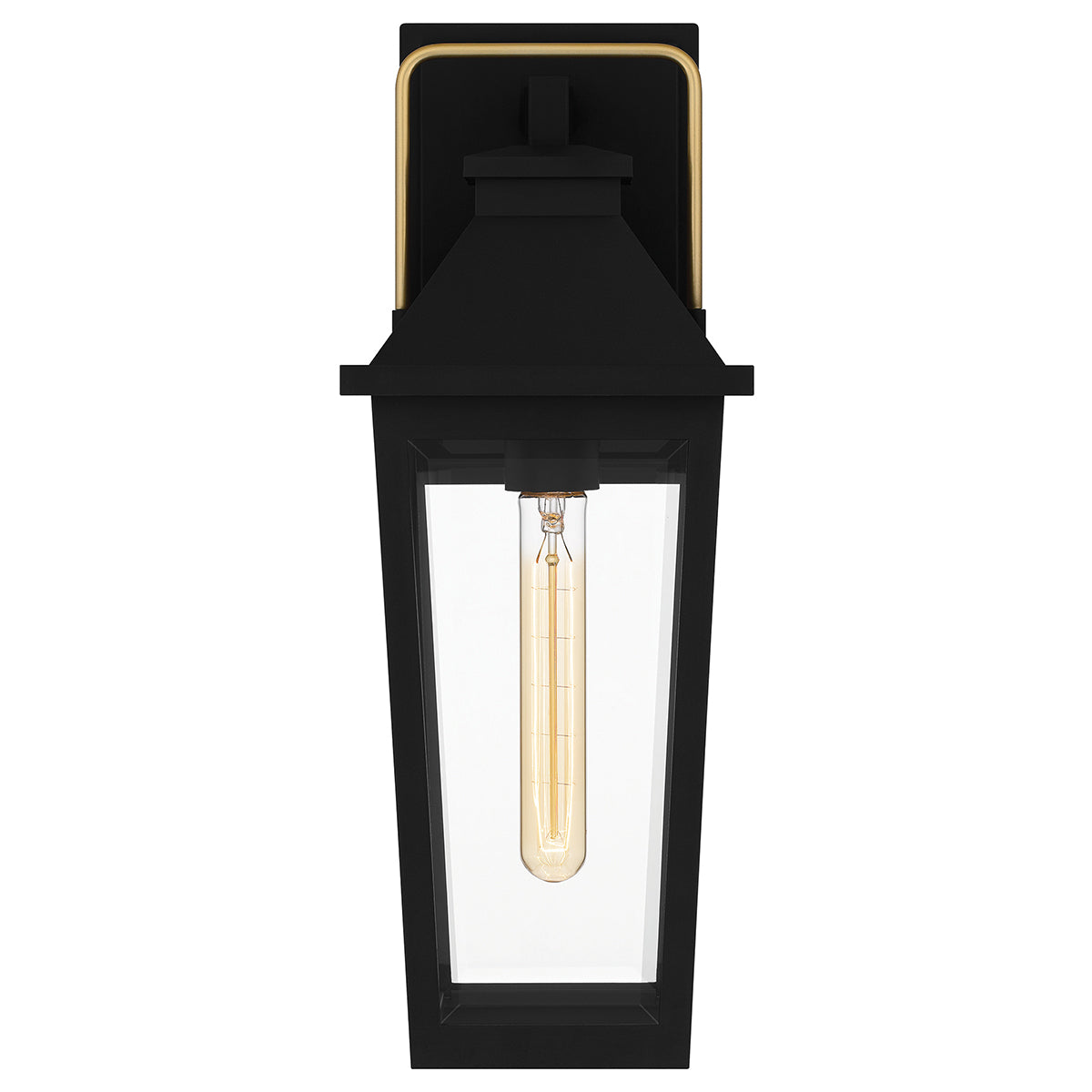 Quoizel Buckley Coastal 1 lt Outdoor Wall Lantern - Matt Black &amp; Brass Accent  IP44 E27