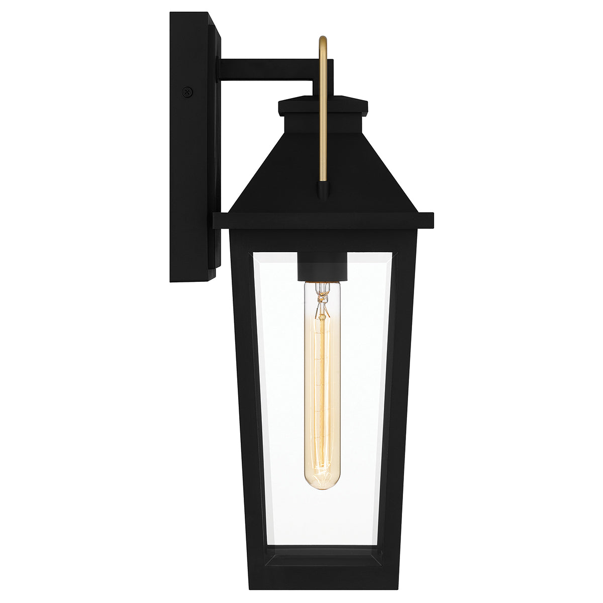 Quoizel Buckley Coastal 1 lt Outdoor Wall Lantern - Matt Black &amp; Brass Accent  IP44 E27