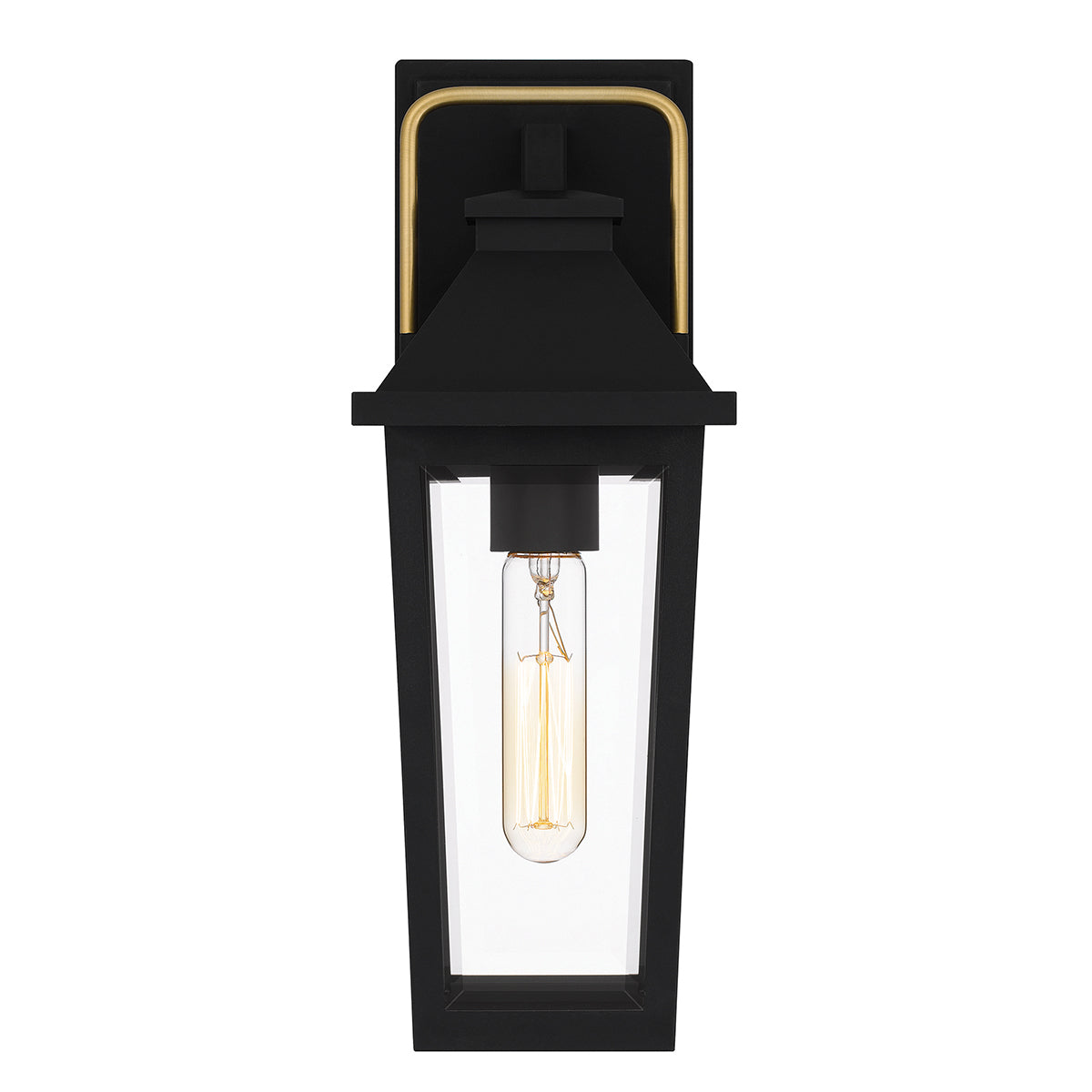 Quoizel Buckley Coastal 1 lt Outdoor Wall Lantern - Matt Black &amp; Brass Accent  IP44 E27