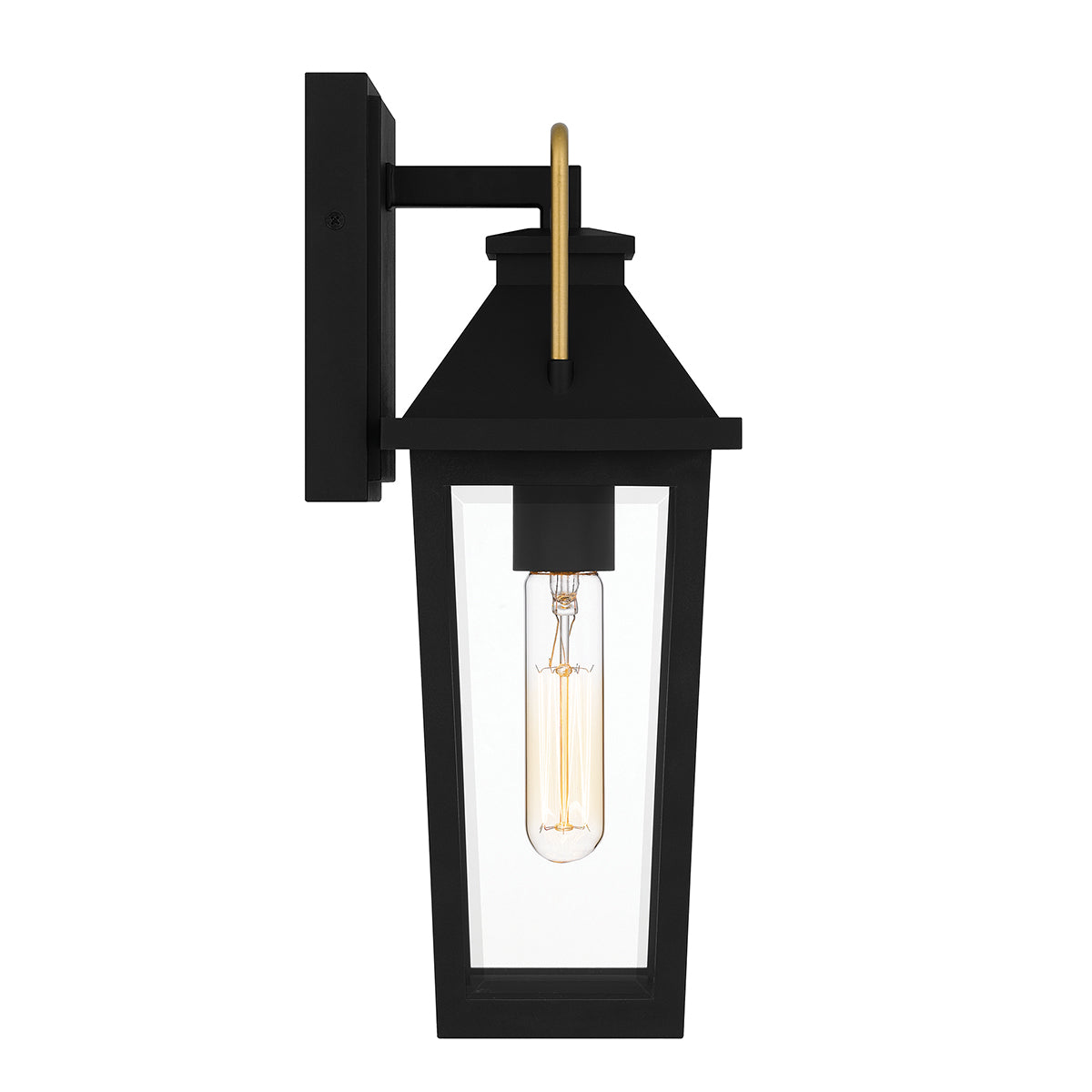 Quoizel Buckley Coastal 1 lt Outdoor Wall Lantern - Matt Black &amp; Brass Accent  IP44 E27
