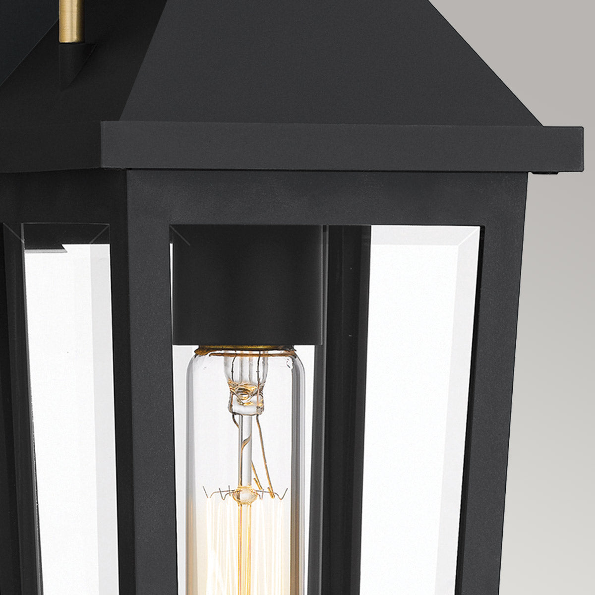 Quoizel Buckley Coastal 1 lt Outdoor Wall Lantern - Matt Black &amp; Brass Accent  IP44 E27