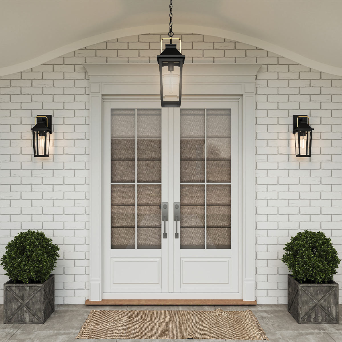 Quoizel Buckley Coastal 1 lt Outdoor Wall Lantern - Matt Black &amp; Brass Accent  IP44 E27