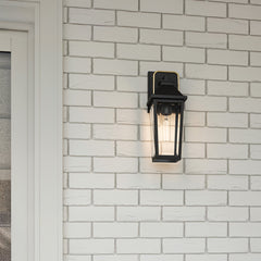 Quoizel Buckley Coastal 1 lt Outdoor Wall Lantern - Matt Black &amp; Brass Accent  IP44 E27