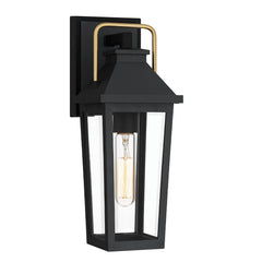 Quoizel Buckley Coastal 1 lt Outdoor Wall Lantern - Matt Black &amp; Brass Accent  IP44 E27