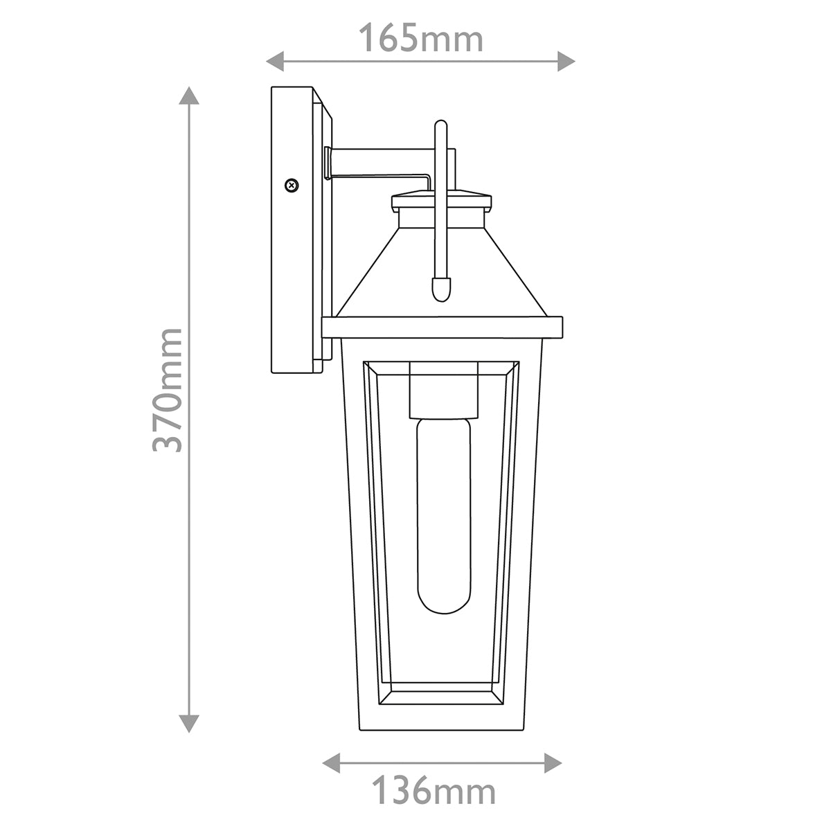 Quoizel Buckley Coastal 1 lt Outdoor Wall Lantern - Matt Black &amp; Brass Accent  IP44 E27
