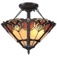 Cambridge 2 Light Large Semi-Flush - Vintage Bronze E27