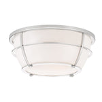 Chance 2Lt Flush Bathroom Light IP44 - Polished Chrome / Painted Natural Brass