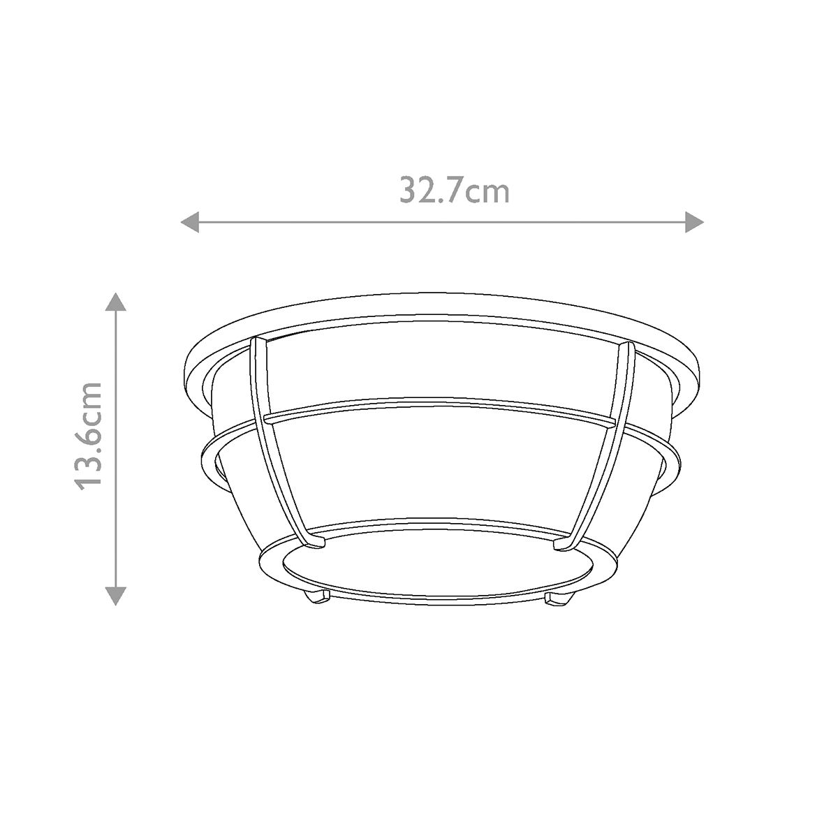 Chance 2Lt Flush Bathroom Light IP44 - Polished Chrome / Painted Natural Brass