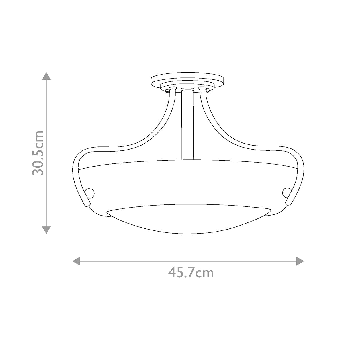 Chantilly 3 Light Semi-Flush Light - Palladian Bronze E27