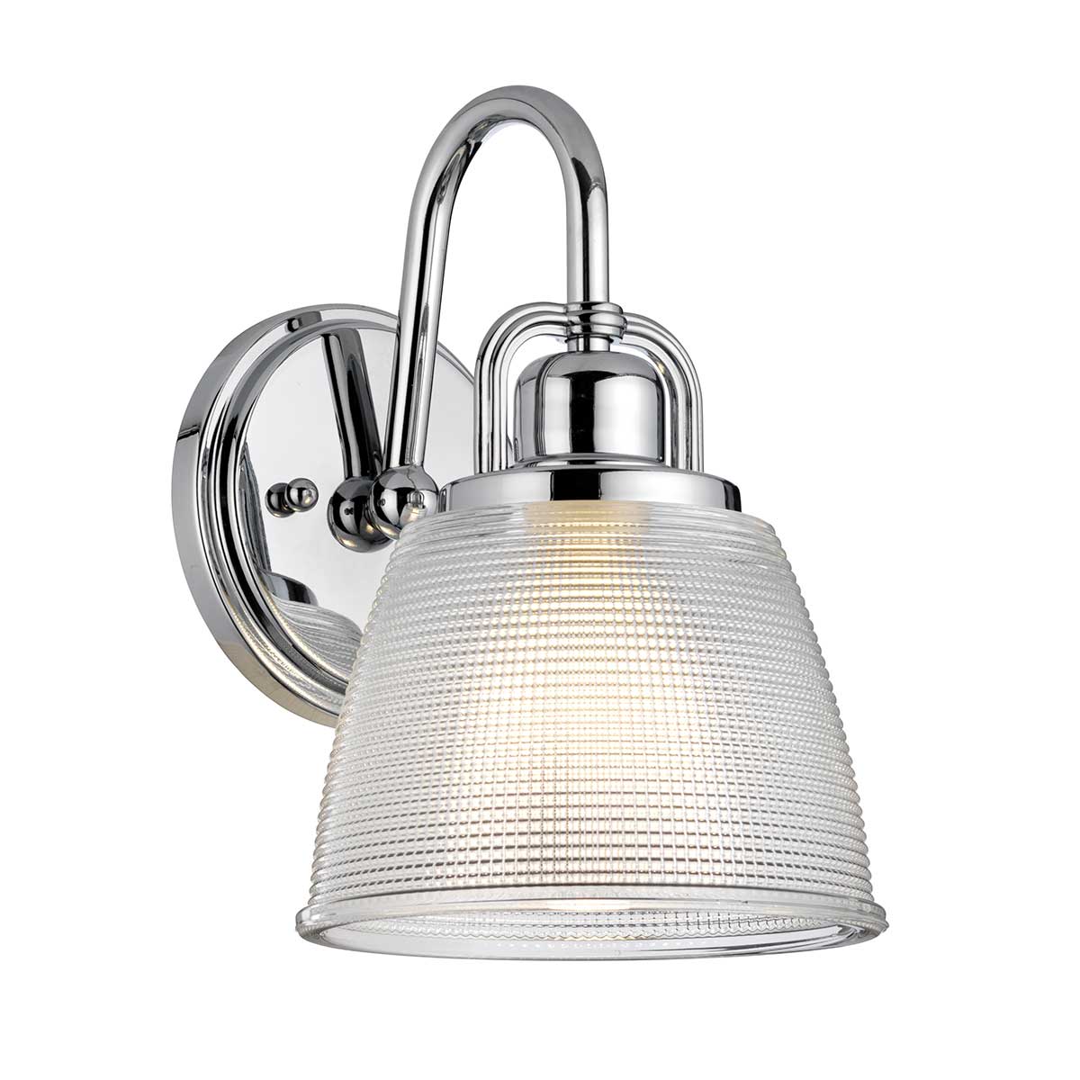 Dublin 1Lt Bathroom Wall Light IP44 – Polished Chrome/ Natural Brass
