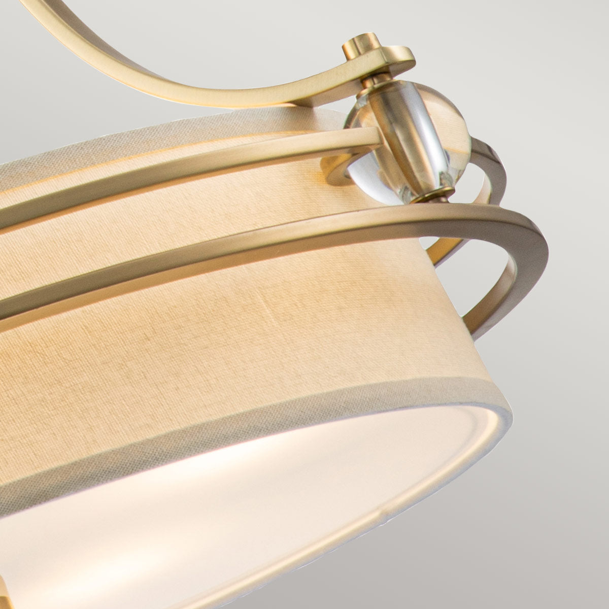 Gotham 4 Light Pendant - Imperial Silver/ Brushed Brass E27