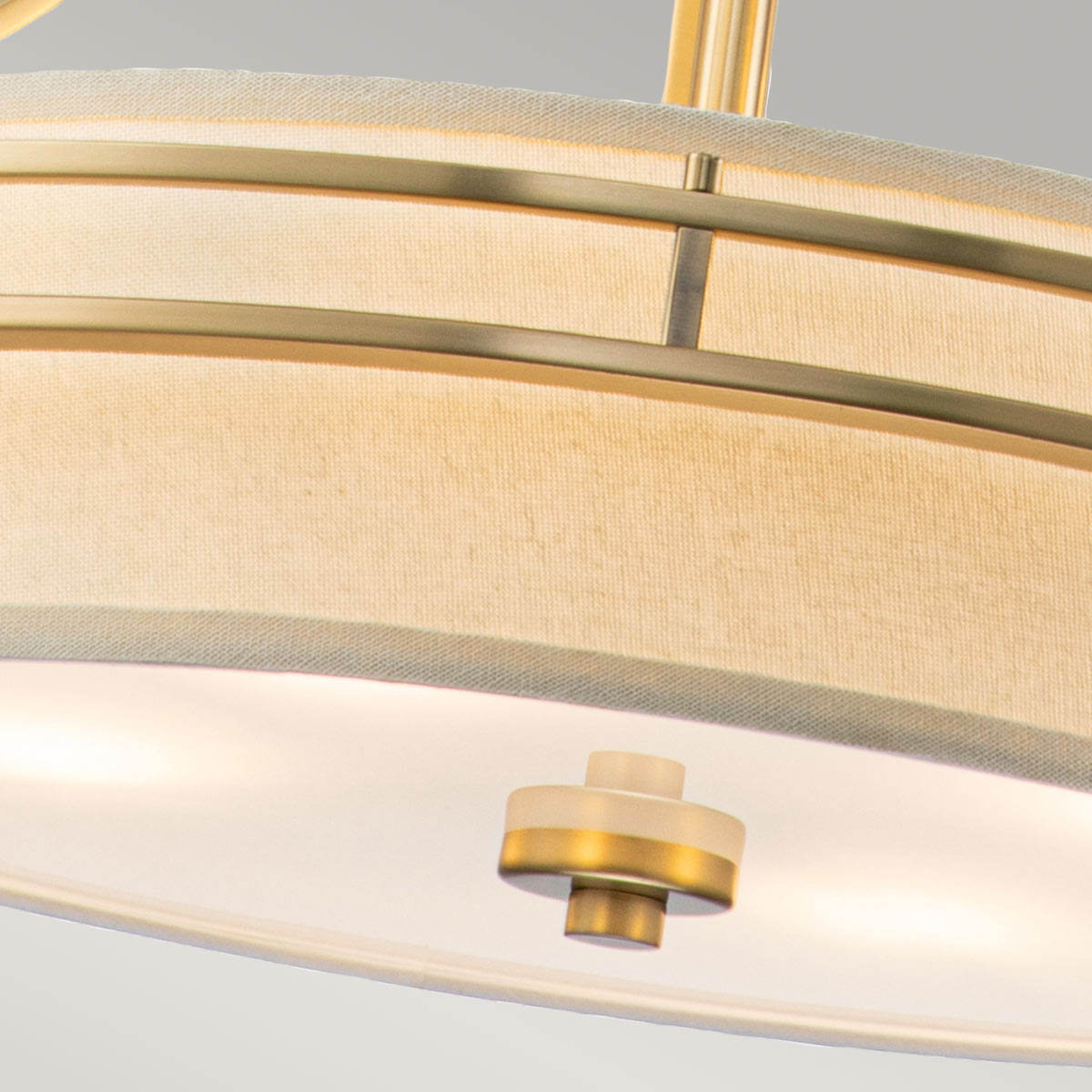 Gotham 4 Light Pendant - Imperial Silver/ Brushed Brass E27