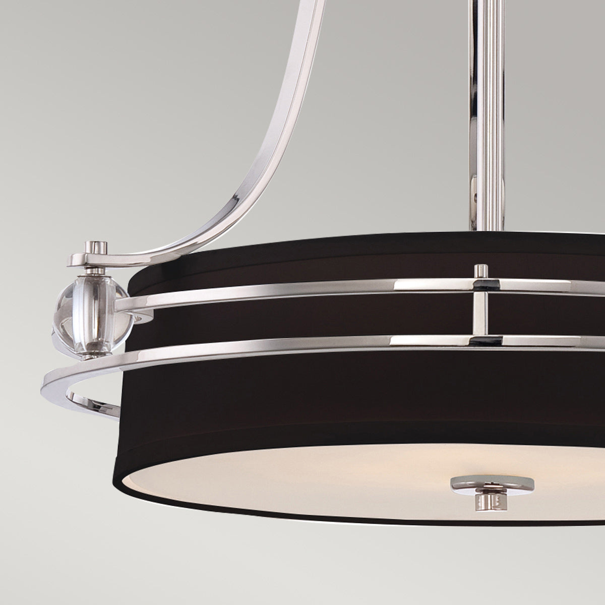 Gotham 4 Light Pendant - Imperial Silver/ Brushed Brass E27