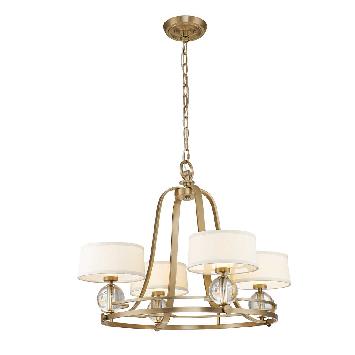 Uptown Gotham 4Lt Multi-Arm Pendant - Brass/Silver